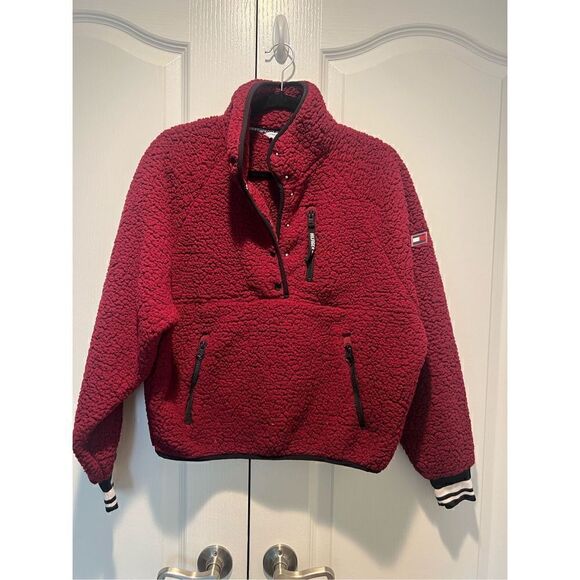 TOMMY HILFIGER SPORT Women's Faux Sherpa Half-Zip Pullover size S - Picture 3 of 7